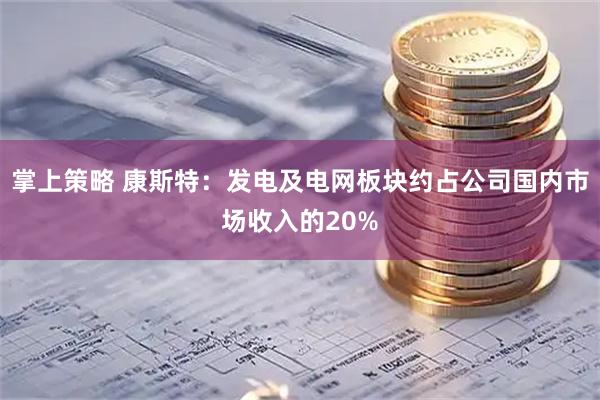 掌上策略 康斯特：发电及电网板块约占公司国内市场收入的20%